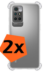 Nomfy Hoesje Geschikt voor Xiaomi Redmi 10 2022 Hoesje Shock Proof Cover Case Shockproof - Hoes Geschikt voor Xiaomi Redmi 10 2022 Hoes Siliconen Back Case - Transparant - 2 PACK
