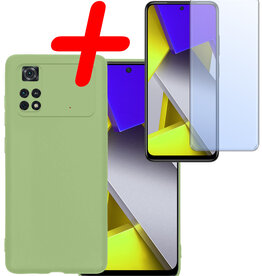 BASEY. BASEY. Xiaomi Poco M4 Pro 4G Hoesje Siliconen Met Screenprotector - Groen