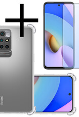 NoXx Hoes Geschikt voor Xiaomi Redmi 10 2022 Hoesje Siliconen Cover Shock Proof Back Case Shockproof Hoes Met Screenprotector - Transparant