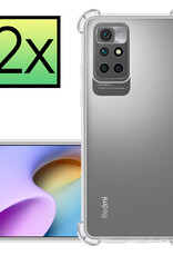 NoXx Hoes Geschikt voor Xiaomi Redmi 10 2022 Hoesje Siliconen Cover Shock Proof Back Case Shockproof Hoes - Transparant - 2x