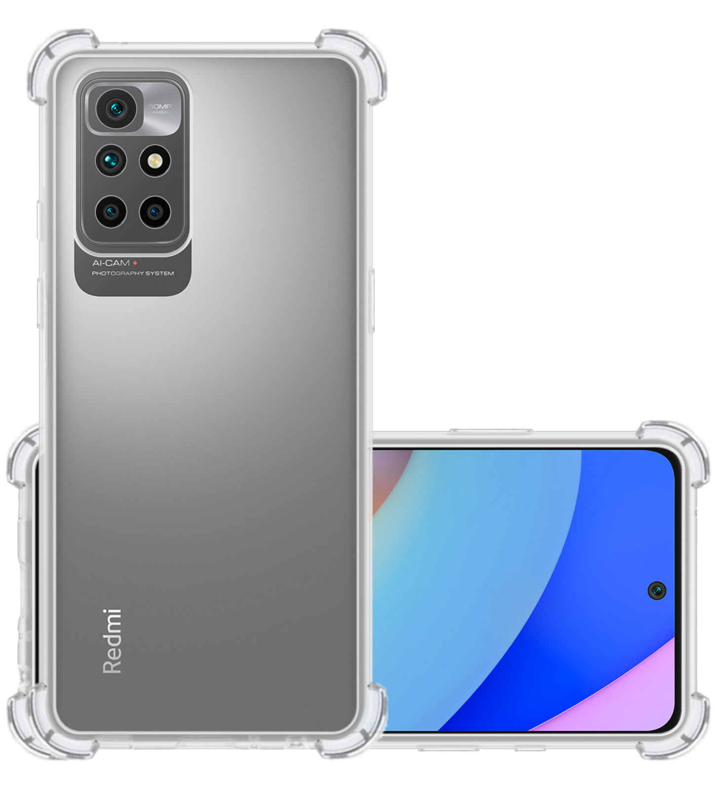 NoXx Hoes Geschikt voor Xiaomi Redmi 10 2022 Hoesje Siliconen Cover Shock Proof Back Case Shockproof Hoes - Transparant