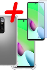 BASEY. Hoes Geschikt voor Xiaomi Redmi 10 2022 Hoesje Shock Proof Case Hoes Siliconen Met Screenprotector - Hoesje Geschikt voor Xiaomi Redmi 10 2022 Hoes Cover Shockproof - Transparant