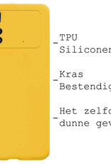 BASEY. Hoes Geschikt voor Poco M4 Pro 4G Hoesje Siliconen Back Cover Case Met Screenprotector - Hoesje Geschikt voor Xiaomi Poco M4 Pro 4G Hoes Cover Hoesje - Geel