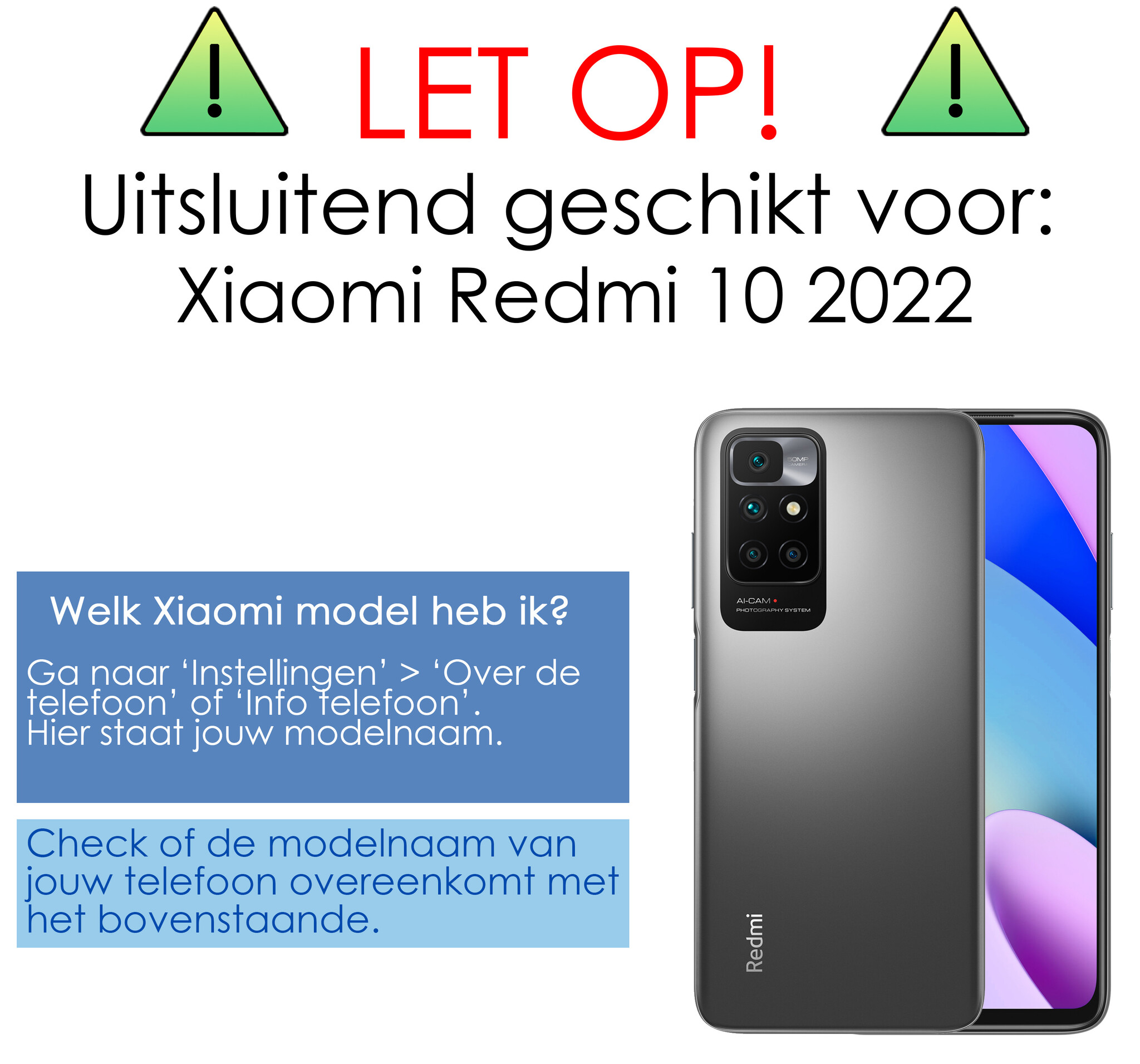 NoXx Screenprotector Geschikt voor Xiaomi Redmi 10 2022 Screenprotector Tempered Glass Gehard Glas Beschermglas - 3x