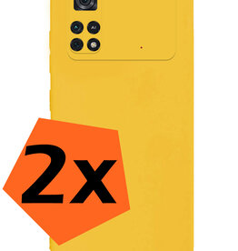 Nomfy Nomfy Xiaomi Poco M4 Pro 4G Hoesje Siliconen - Geel - 2 PACK
