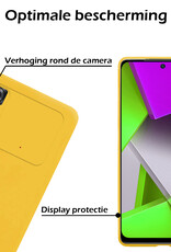 Nomfy Hoesje Geschikt voor Poco M4 Pro 4G Hoesje Siliconen Cover Case - Hoes Geschikt voor Xiaomi Poco M4 Pro 4G Hoes Back Case - 2-PACK - Geel