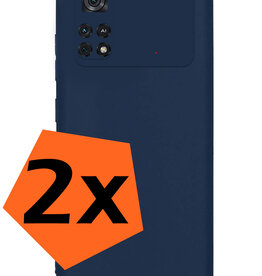 Nomfy Nomfy Xiaomi Poco M4 Pro 4G Hoesje Siliconen - Donkerblauw - 2 PACK