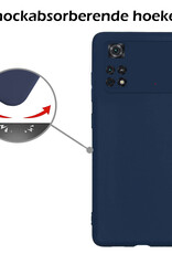 Nomfy Hoesje Geschikt voor Poco M4 Pro 4G Hoesje Siliconen Cover Case - Hoes Geschikt voor Xiaomi Poco M4 Pro 4G Hoes Back Case - 2-PACK - Donkerblauw