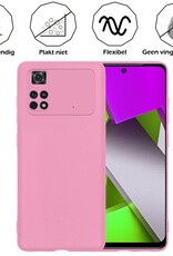 Nomfy Hoesje Geschikt voor Poco M4 Pro 4G Hoesje Siliconen Cover Case - Hoes Geschikt voor Xiaomi Poco M4 Pro 4G Hoes Back Case - Lichtroze