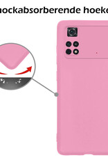 Nomfy Hoesje Geschikt voor Poco M4 Pro 4G Hoesje Siliconen Cover Case - Hoes Geschikt voor Xiaomi Poco M4 Pro 4G Hoes Back Case - Lichtroze