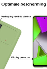 Nomfy Hoesje Geschikt voor Poco M4 Pro 4G Hoesje Siliconen Cover Case - Hoes Geschikt voor Xiaomi Poco M4 Pro 4G Hoes Back Case - Groen