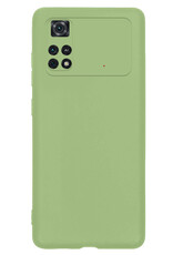 Nomfy Hoesje Geschikt voor Poco M4 Pro 4G Hoesje Siliconen Cover Case - Hoes Geschikt voor Xiaomi Poco M4 Pro 4G Hoes Back Case - Groen