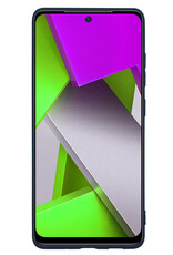 Nomfy Hoesje Geschikt voor Poco M4 Pro 4G Hoesje Siliconen Cover Case - Hoes Geschikt voor Xiaomi Poco M4 Pro 4G Hoes Back Case - Donkerblauw