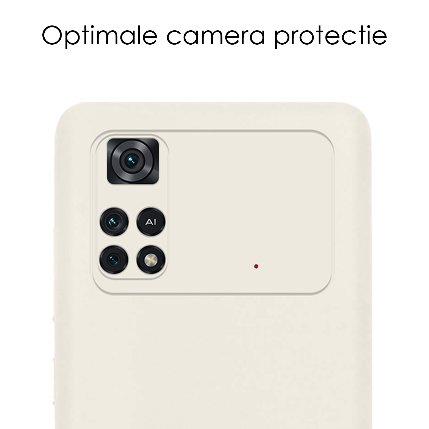 NoXx Xiaomi Poco M4 Pro 4G Hoesje Back Cover Siliconen Case Hoes Met 2x Screenprotector - Wit