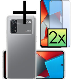 NoXx NoXx Xiaomi Poco M4 Pro 4G Hoesje Siliconen Met 2x Screenprotector - Transparant