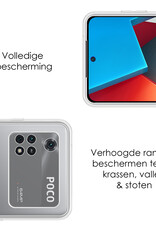 NoXx Xiaomi Poco M4 Pro 4G Hoesje Back Cover Siliconen Case Hoes Met 2x Screenprotector - Transparant