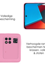 NoXx Xiaomi Poco M4 Pro 4G Hoesje Back Cover Siliconen Case Hoes Met 2x Screenprotector - Licht Roze