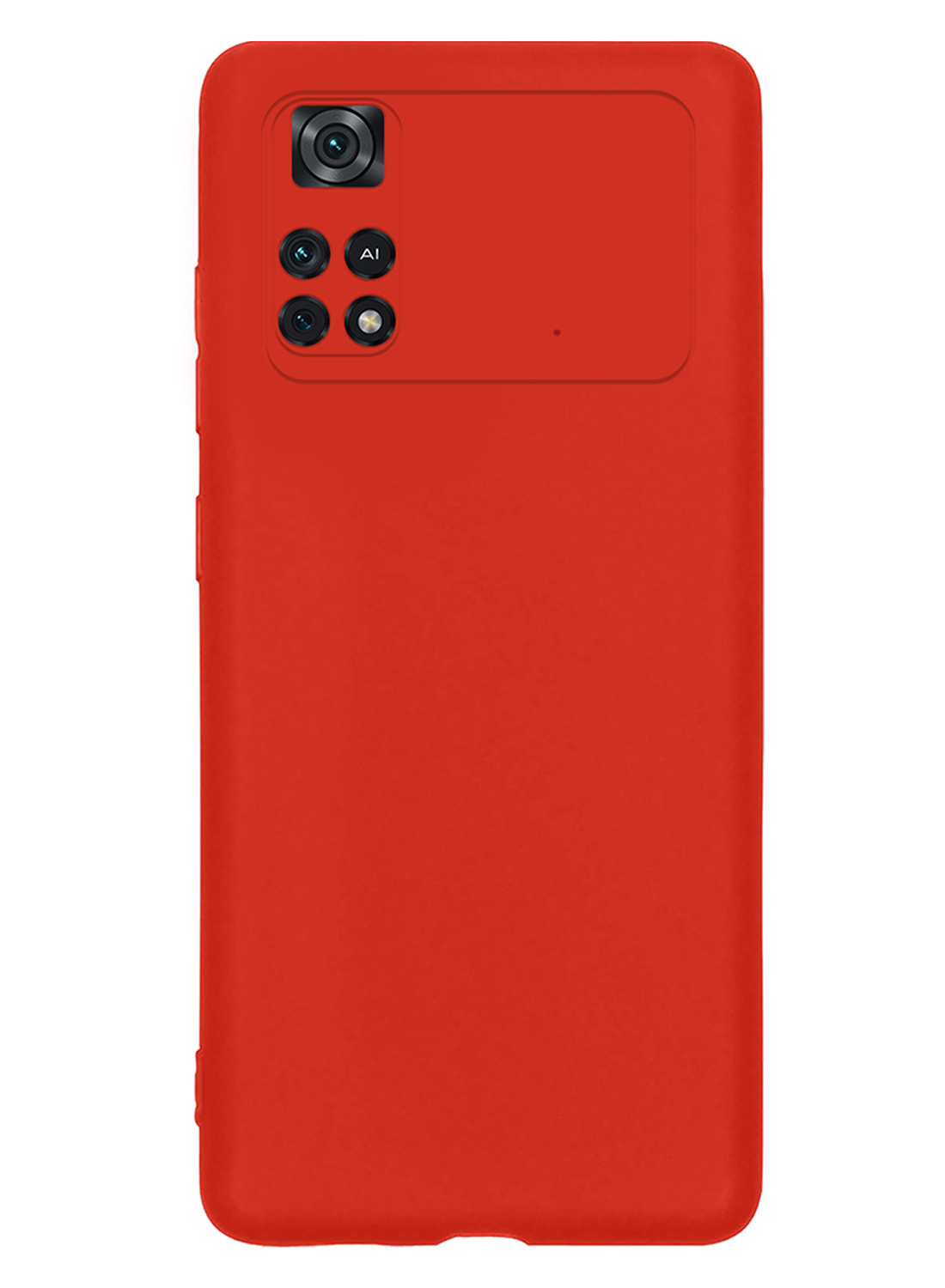 NoXx Xiaomi Poco M4 Pro 4G Hoesje Back Cover Siliconen Case Hoes Met 2x Screenprotector - Rood