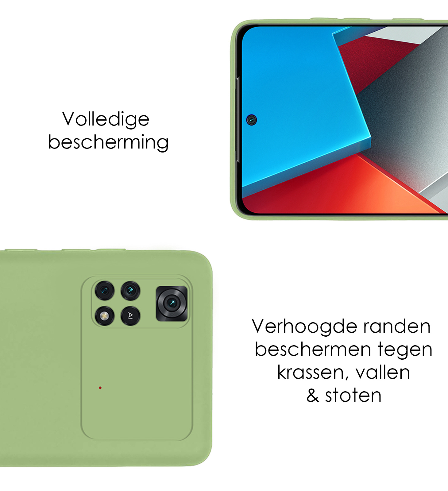 NoXx Xiaomi Poco M4 Pro 4G Hoesje Back Cover Siliconen Case Hoes Met 2x Screenprotector - Groen