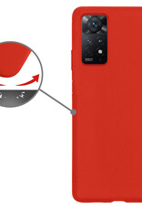 Nomfy Hoesje Geschikt voor Xiaomi Redmi Note 11s Hoesje Siliconen Cover Case Met 2x Screenprotector - Hoes Geschikt voor Xiaomi Redmi Note 11s Hoes Back Case - Rood