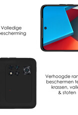 NoXx Xiaomi Poco M4 Pro 4G Hoesje Back Cover Siliconen Case Hoes Met Screenprotector - Zwart