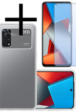 NoXx Xiaomi Poco M4 Pro 4G Hoesje Back Cover Siliconen Case Hoes Met Screenprotector - Transparant