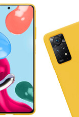 Nomfy Hoesje Geschikt voor Xiaomi Redmi Note 11s Hoesje Siliconen Cover Case Met 2x Screenprotector - Hoes Geschikt voor Xiaomi Redmi Note 11s Hoes Back Case - Geel
