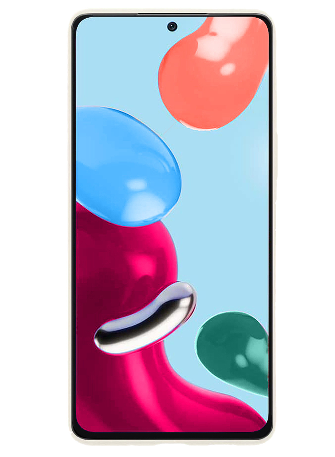 Nomfy Hoesje Geschikt voor Xiaomi Redmi Note 11s Hoesje Siliconen Cover Case Met Screenprotector - Hoes Geschikt voor Xiaomi Redmi Note 11s Hoes Back Case - Wit