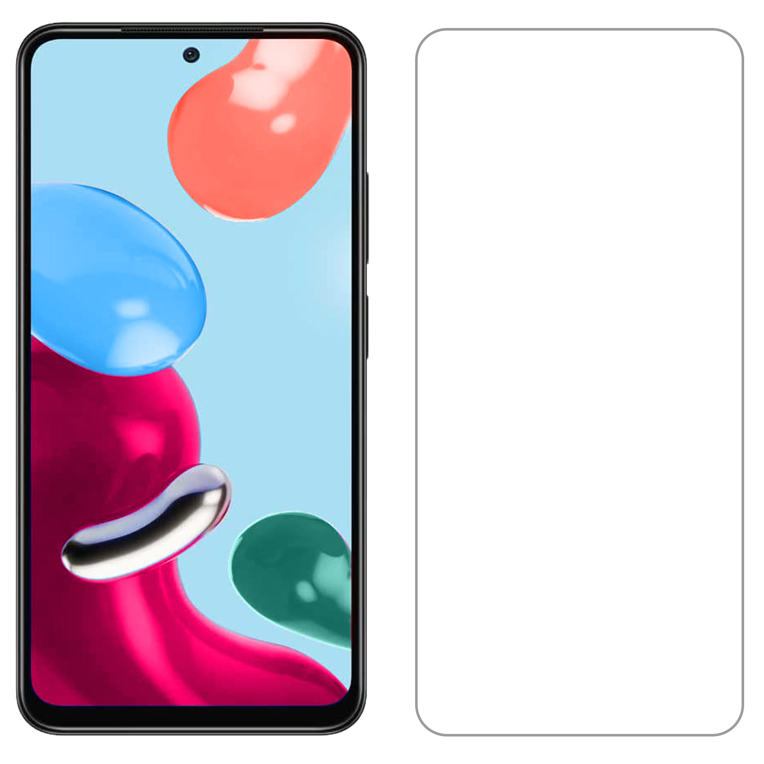 Nomfy Hoesje Geschikt voor Xiaomi Redmi Note 11s Hoesje Siliconen Cover Case Met Screenprotector - Hoes Geschikt voor Xiaomi Redmi Note 11s Hoes Back Case - Wit