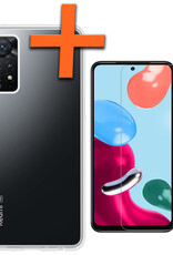 Nomfy Hoesje Geschikt voor Xiaomi Redmi Note 11s Hoesje Siliconen Cover Case Met Screenprotector - Hoes Geschikt voor Xiaomi Redmi Note 11s Hoes Back Case - Transparant