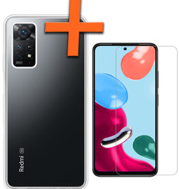 Nomfy Nomfy Xiaomi Redmi Note 11s Hoesje Siliconen Met Screenprotector - Transparant