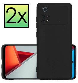 NoXx NoXx Xiaomi Poco M4 Pro 4G Hoesje Siliconen - Zwart - 2 PACK