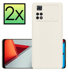 NoXx NoXx Xiaomi Poco M4 Pro 4G Hoesje Siliconen - Wit - 2 PACK