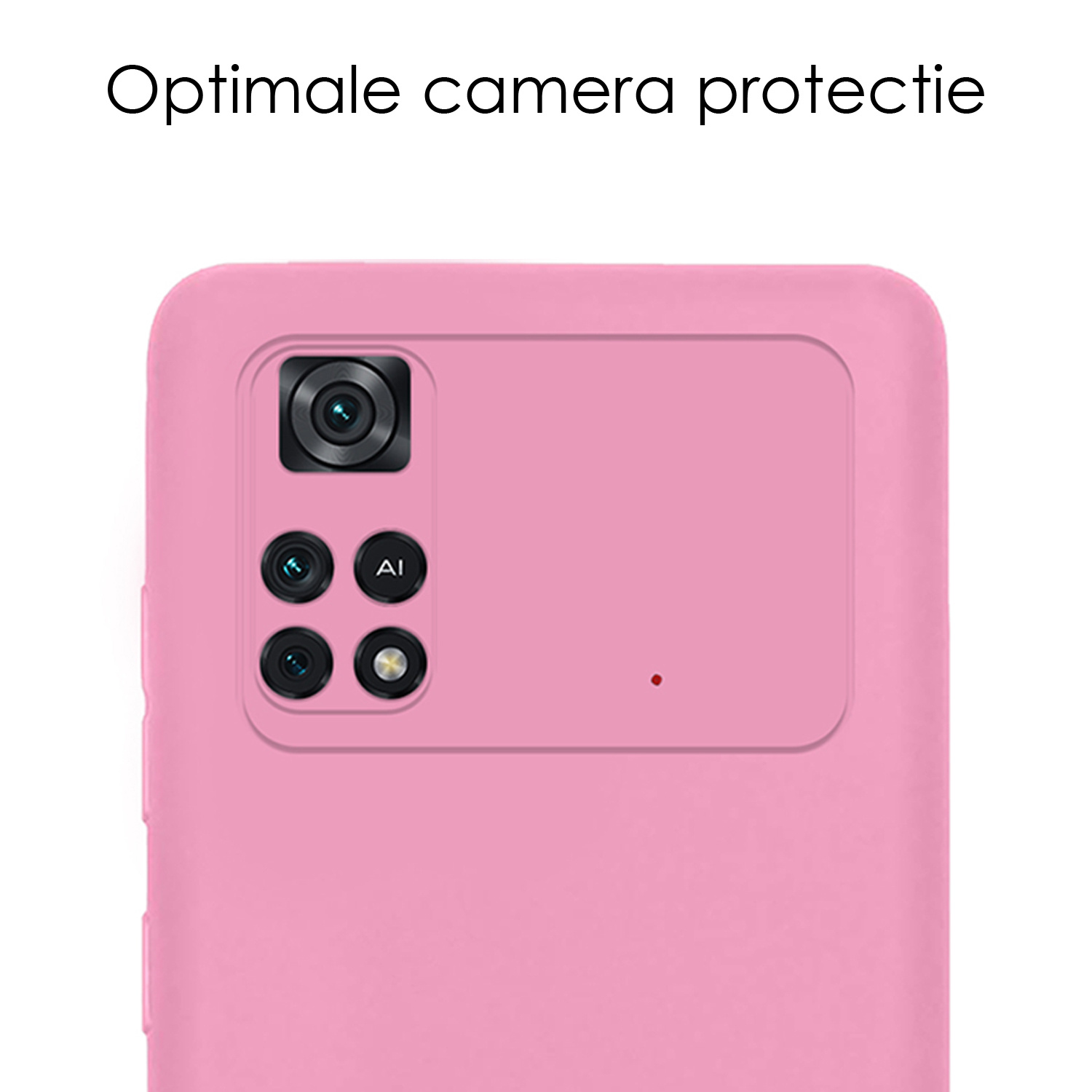 NoXx Xiaomi Poco M4 Pro 4G Hoesje Back Cover Siliconen Case Hoes - Licht Roze - 2x