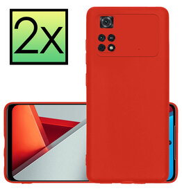 NoXx NoXx Xiaomi Poco M4 Pro 4G Hoesje Siliconen - Rood - 2 PACK