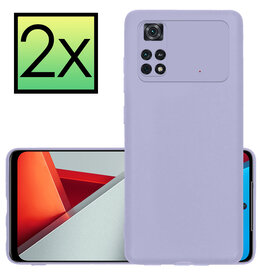 NoXx NoXx Xiaomi Poco M4 Pro 4G Hoesje Siliconen - Lila - 2 PACK