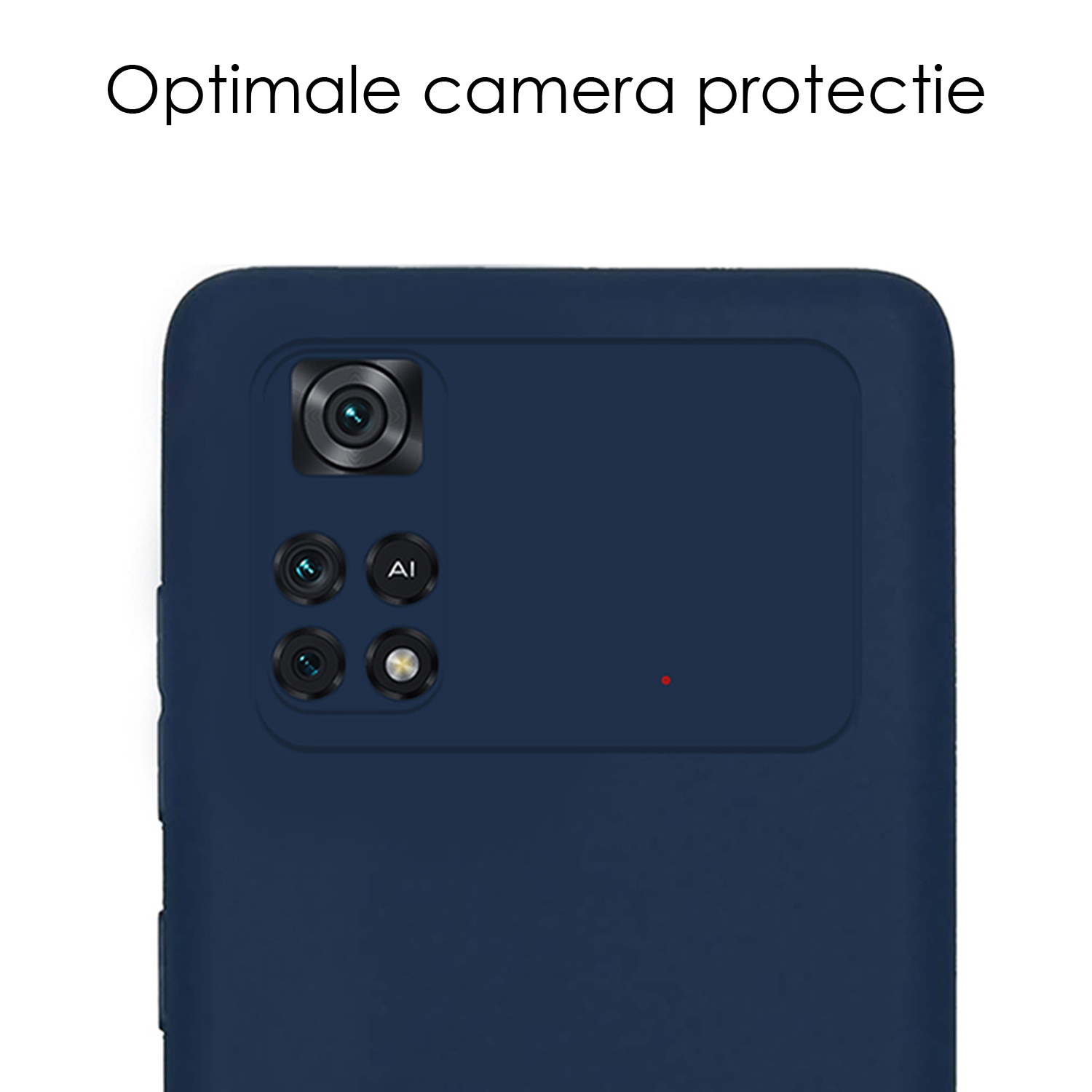 NoXx Xiaomi Poco M4 Pro 4G Hoesje Back Cover Siliconen Case Hoes - Donker Blauw - 2x