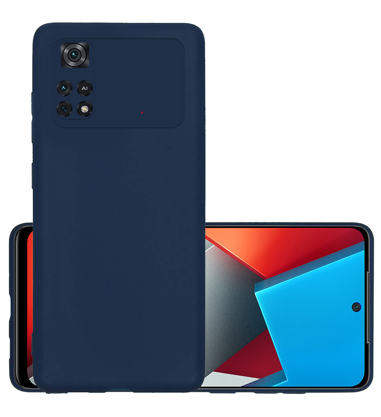 NoXx Xiaomi Poco M4 Pro 4G Hoesje Back Cover Siliconen Case Hoes - Donker Blauw
