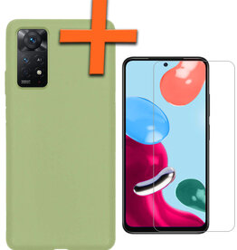 Nomfy Nomfy Xiaomi Redmi Note 11s Hoesje Siliconen Met Screenprotector - Groen