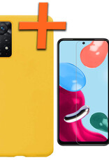 Nomfy Hoesje Geschikt voor Xiaomi Redmi Note 11s Hoesje Siliconen Cover Case Met Screenprotector - Hoes Geschikt voor Xiaomi Redmi Note 11s Hoes Back Case - Geel