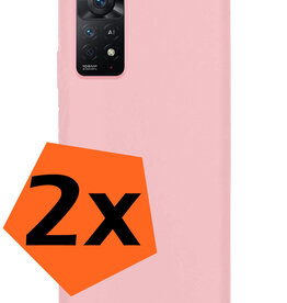 Nomfy Nomfy Xiaomi Redmi Note 11s Hoesje Siliconen - Lichtroze - 2 PACK