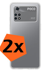 Nomfy Hoesje Geschikt voor Poco M4 Pro 4G Hoesje Siliconen Cover Case - Hoes Geschikt voor Xiaomi Poco M4 Pro 4G Hoes Back Case - 2-PACK - Transparant