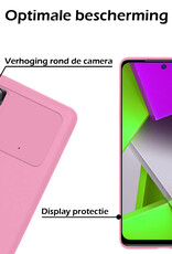 Nomfy Hoesje Geschikt voor Poco M4 Pro 4G Hoesje Siliconen Cover Case - Hoes Geschikt voor Xiaomi Poco M4 Pro 4G Hoes Back Case - 2-PACK - Lichtroze