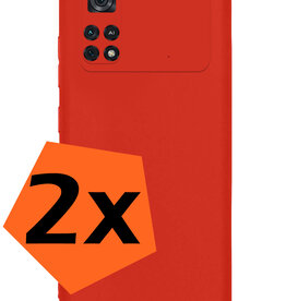 Nomfy Nomfy Xiaomi Poco M4 Pro 4G Hoesje Siliconen - Rood - 2 PACK