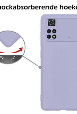 Nomfy Hoesje Geschikt voor Poco M4 Pro 4G Hoesje Siliconen Cover Case - Hoes Geschikt voor Xiaomi Poco M4 Pro 4G Hoes Back Case - 2-PACK - Lila