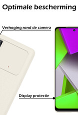 Nomfy Hoesje Geschikt voor Poco M4 Pro 4G Hoesje Siliconen Cover Case Met 2x Screenprotector - Hoes Geschikt voor Xiaomi Poco M4 Pro 4G Hoes Back Case - Wit