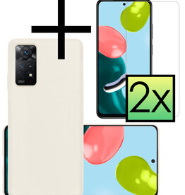 NoXx NoXx Xiaomi Redmi Note 11s Hoesje Siliconen Met 2x Screenprotector - Wit