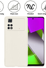 Nomfy Hoesje Geschikt voor Poco M4 Pro 4G Hoesje Siliconen Cover Case Met Screenprotector - Hoes Geschikt voor Xiaomi Poco M4 Pro 4G Hoes Back Case - Wit
