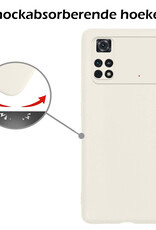 Nomfy Hoesje Geschikt voor Poco M4 Pro 4G Hoesje Siliconen Cover Case Met Screenprotector - Hoes Geschikt voor Xiaomi Poco M4 Pro 4G Hoes Back Case - Wit