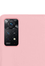 NoXx Hoes Geschikt voor Xiaomi Redmi Note 11s Hoesje Cover Siliconen Back Case Hoes Met 2x Screenprotector - Lichtroze